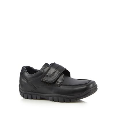 Boys' leather rip tape strap school shoes